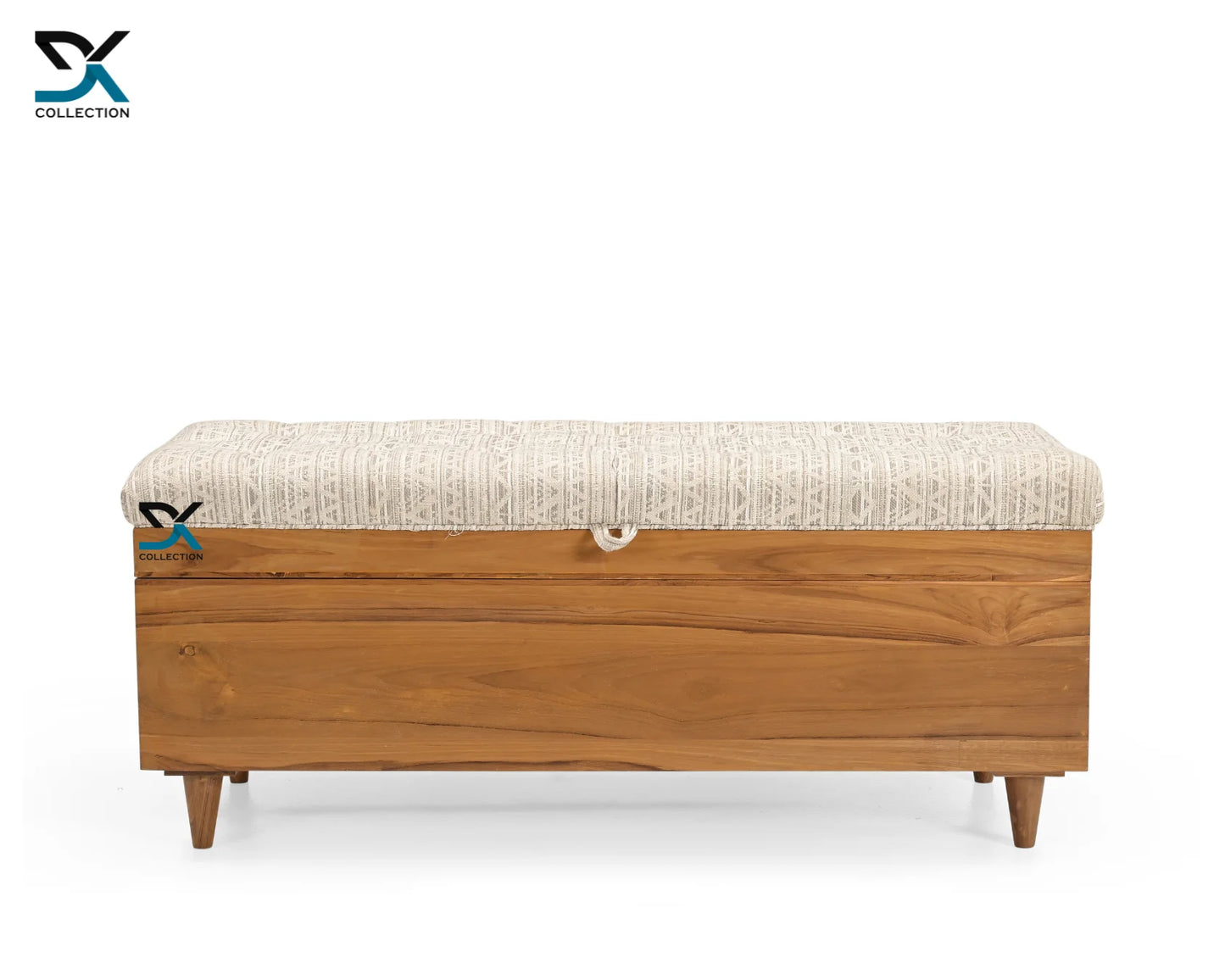 Monte Teak Wood Ottoman | Upholstered Blanket Box