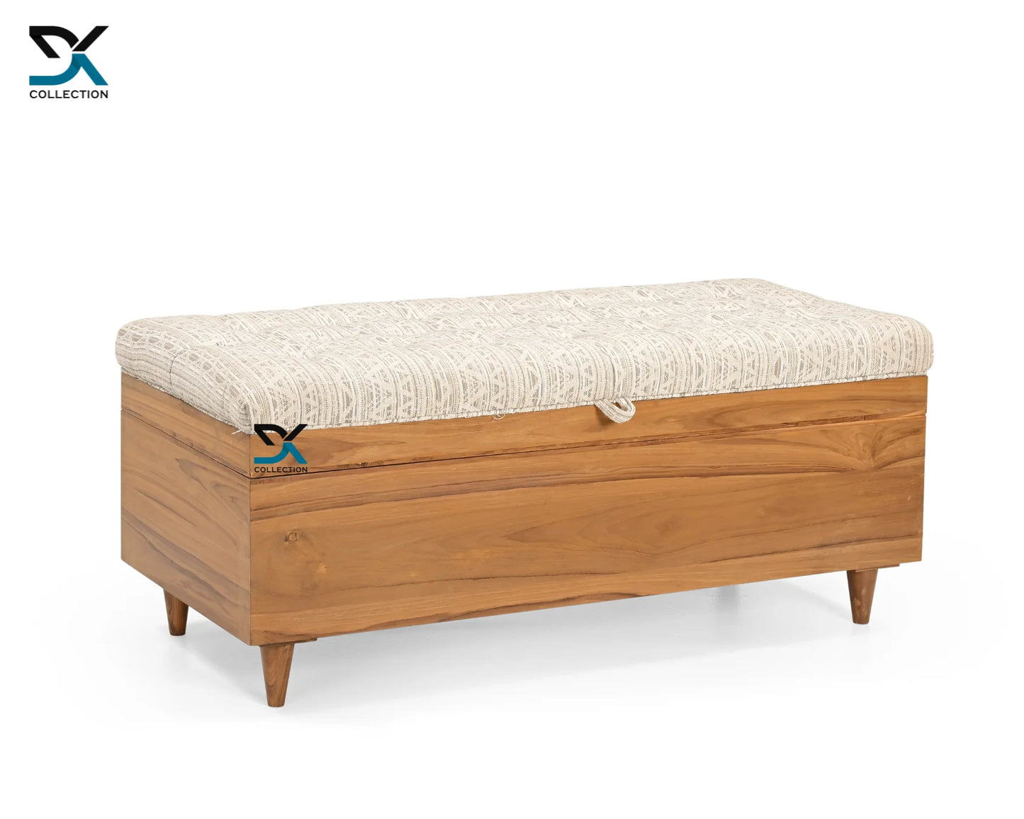 Monte Teak Wood Ottoman | Upholstered Blanket Box