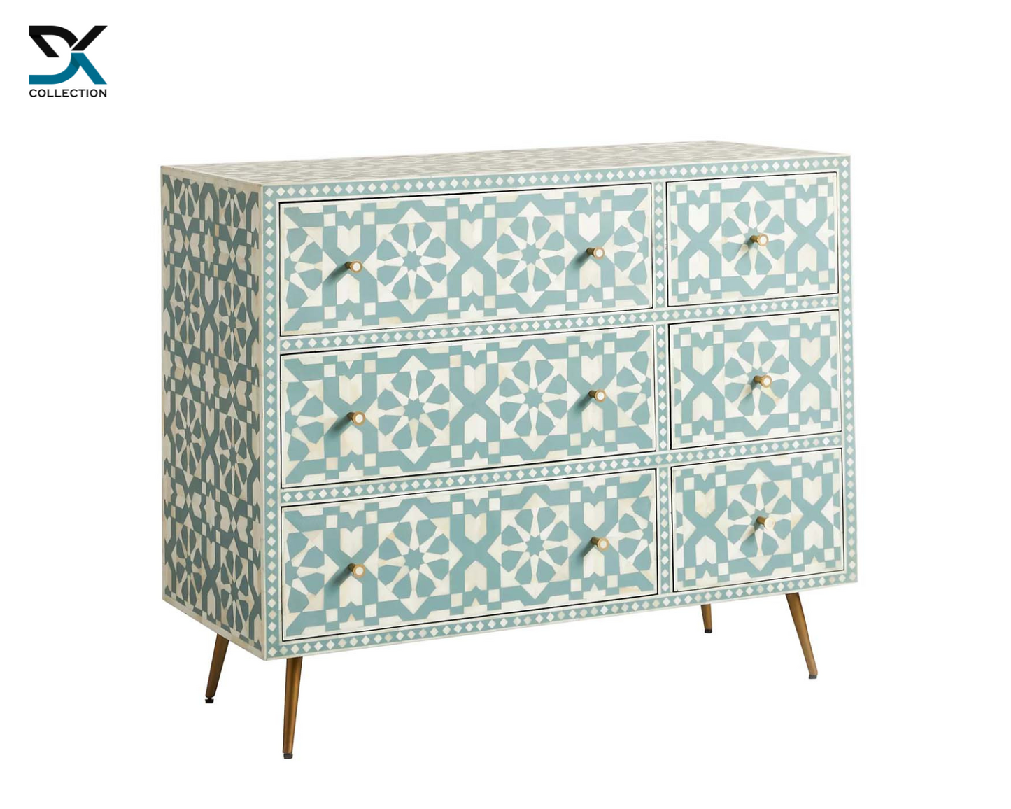Milano Bone Inlay Six-Drawer Dresser