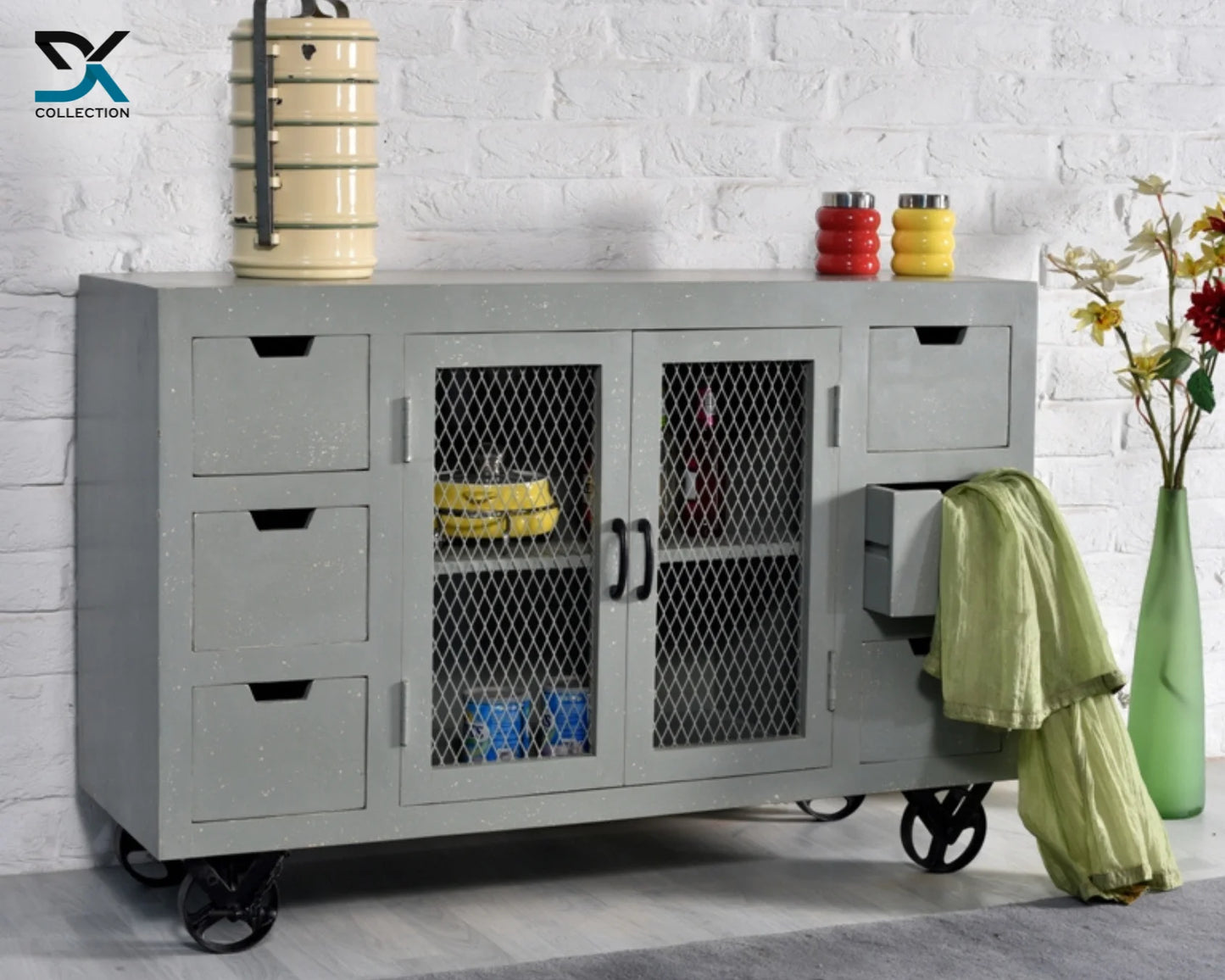 Arlington Solid Wood Kitchen Cabinet | 6-Drawers 2-Door Storage Cabinet