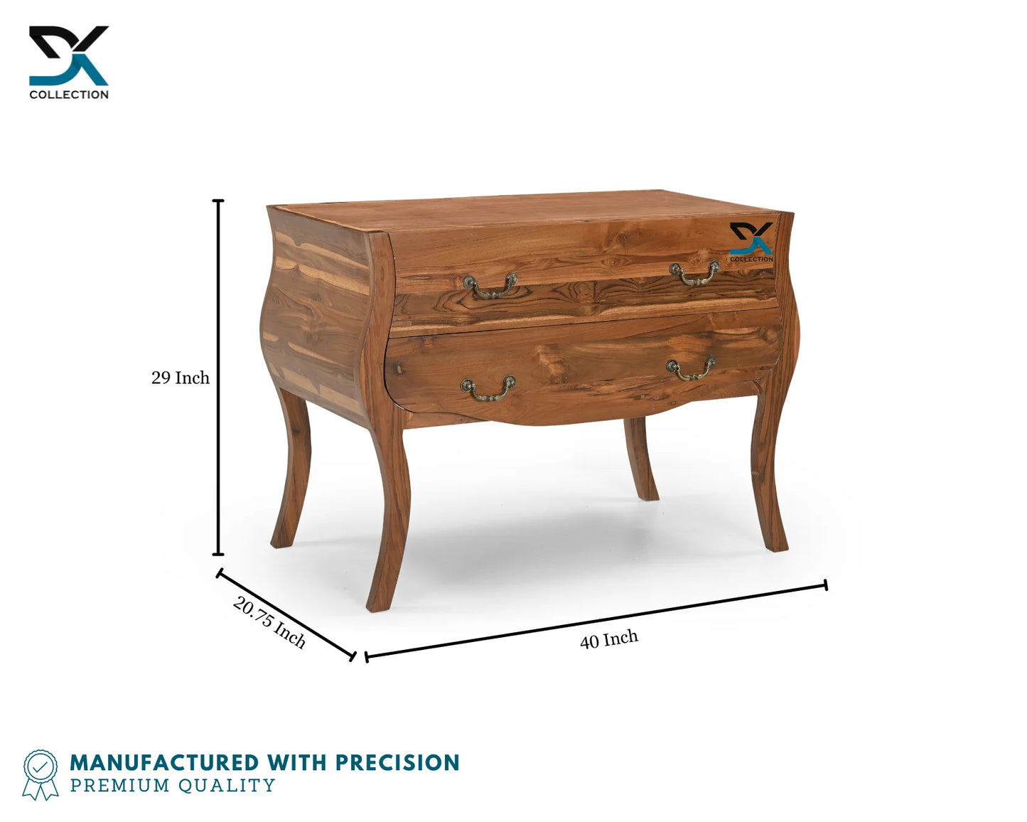 Zenith Teak Wooden Basin Counter | Marble Top Chest Of Drawers