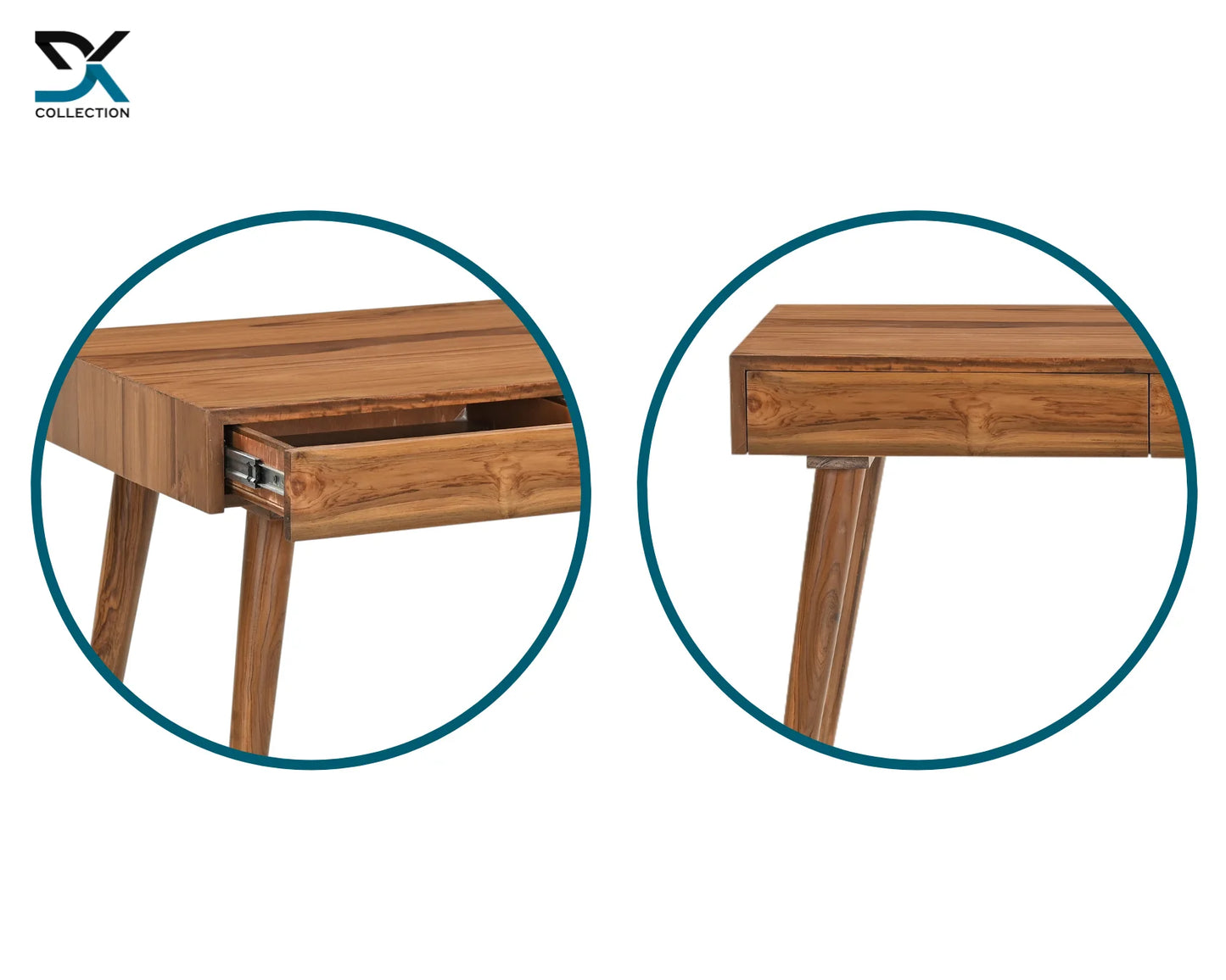 Monte Teak Wood Study Table With Chair | Solid Wood Desk With Chair