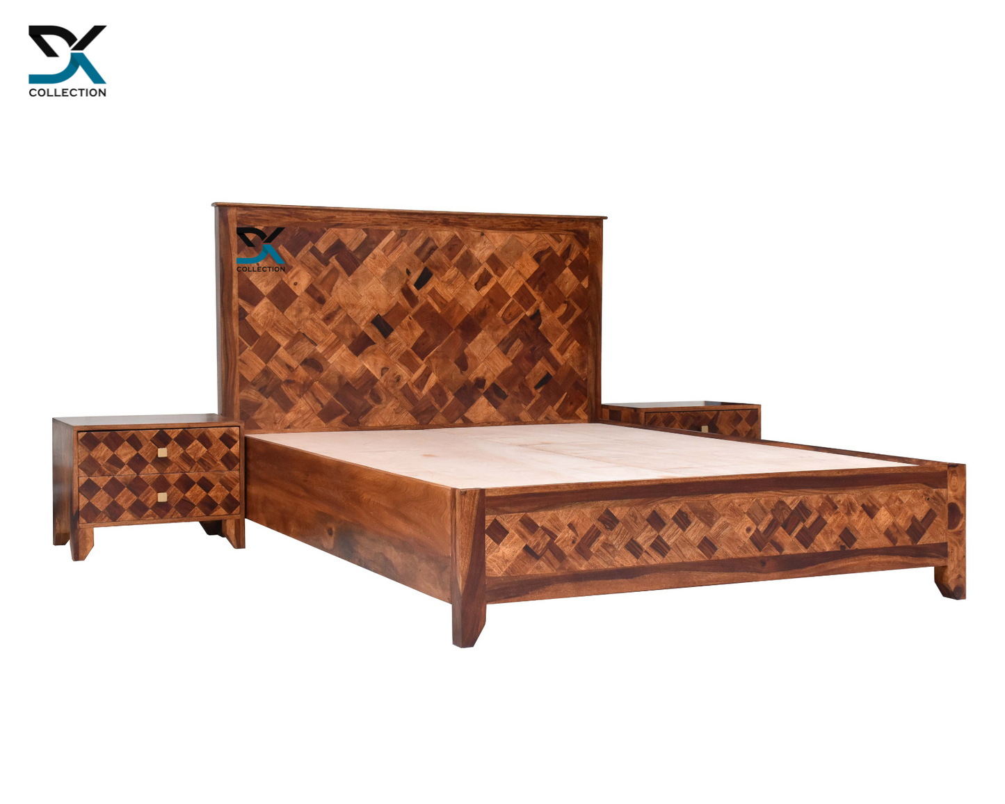 Solano Solid Sheesham Wood Queen Size Bed