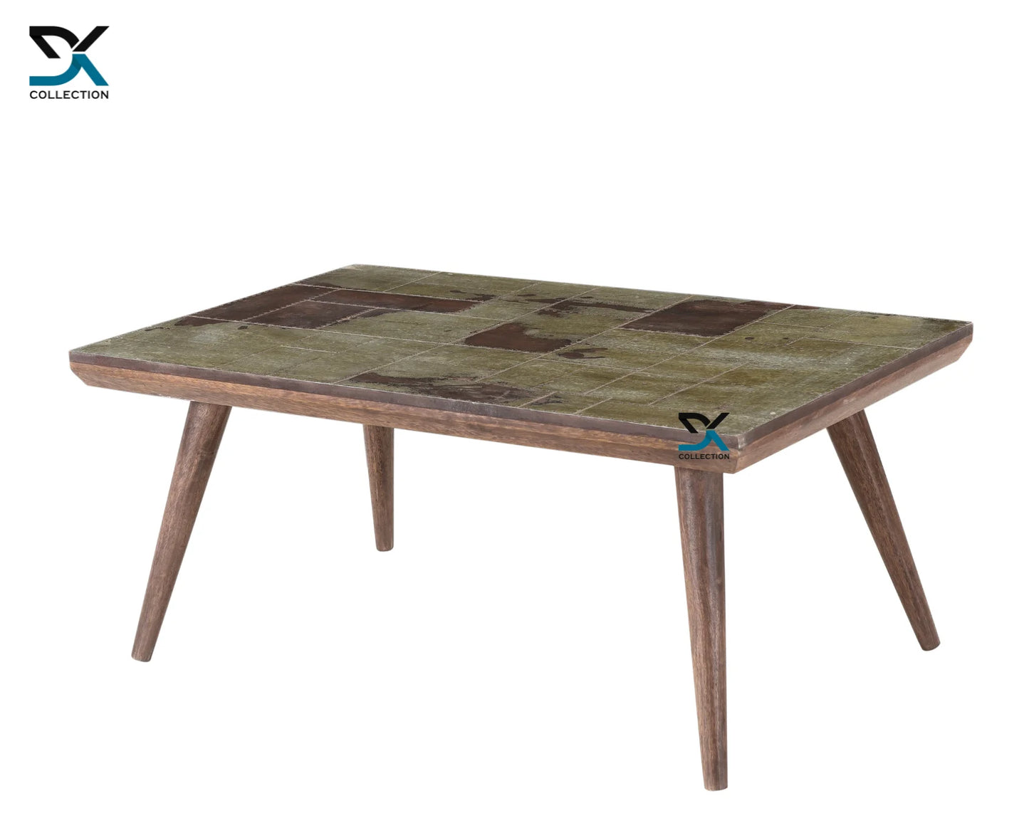 Centure Solid Wood Coffee Table with Metal Design Top