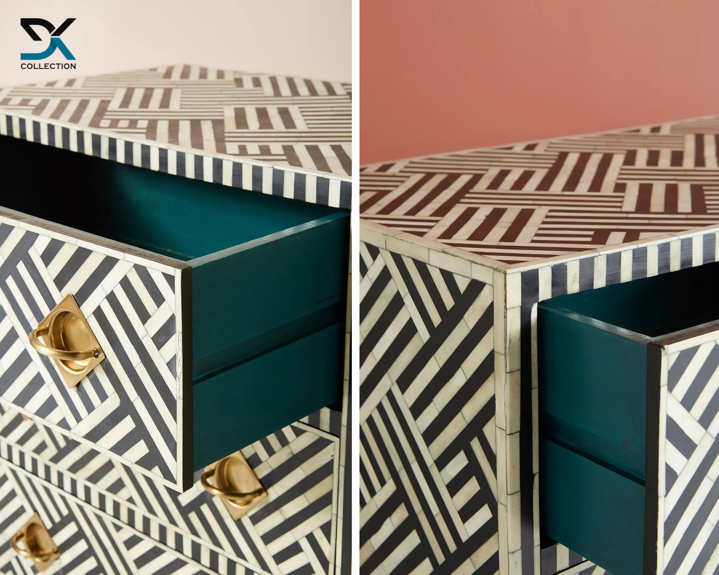 Scroll Bone Inlay Nine-Drawer Dresser