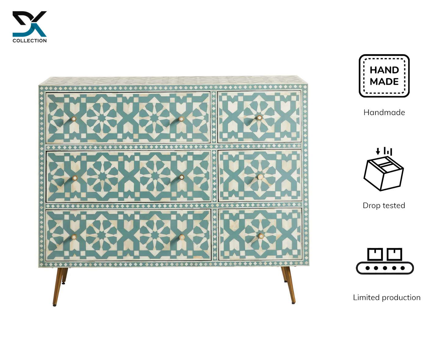 Milano Bone Inlay Six-Drawer Dresser