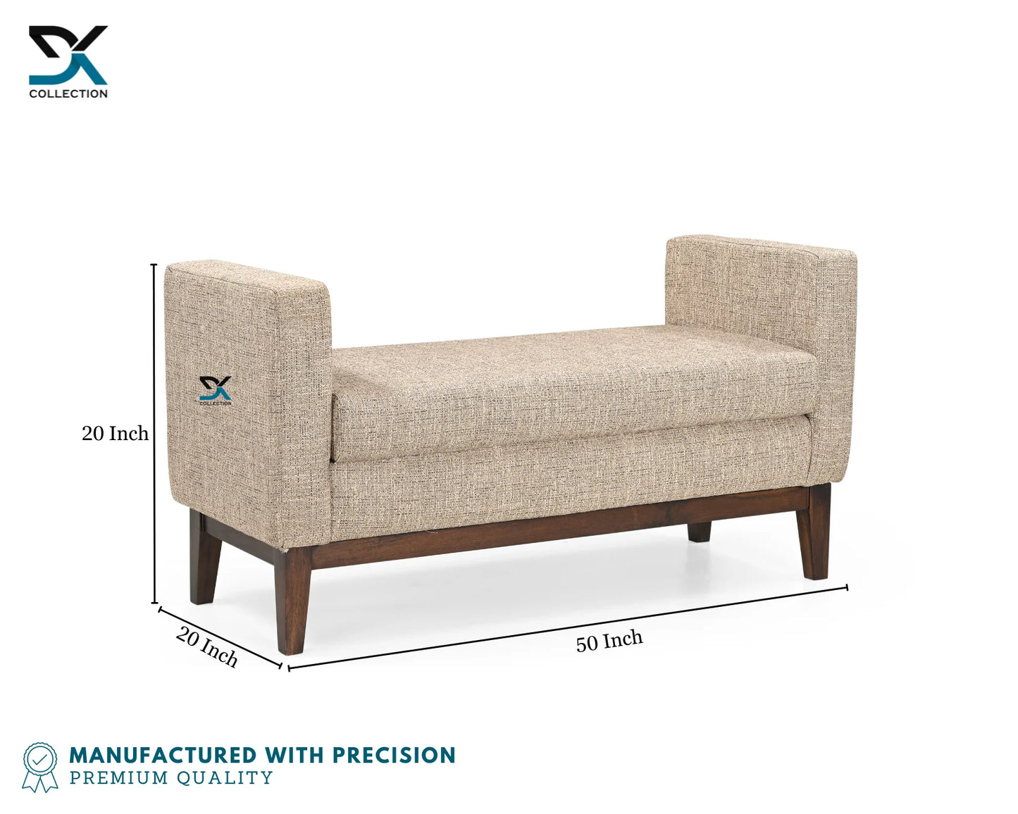 Stellar Ottoman Sofa | Teak Wood 1-Seater Sofa