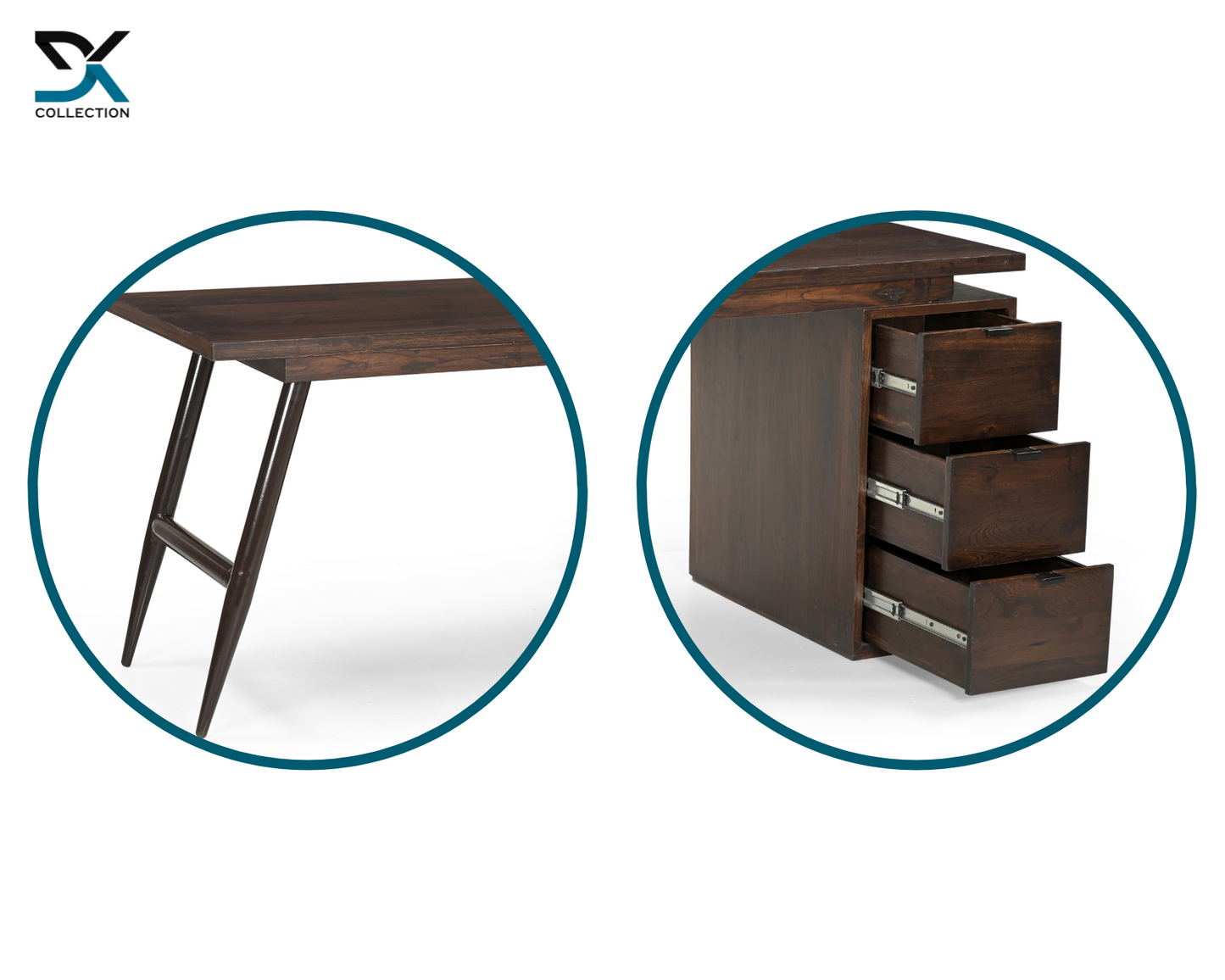 Scottsdale Teak Wood Study Table With Storage | Computer Table | Desk