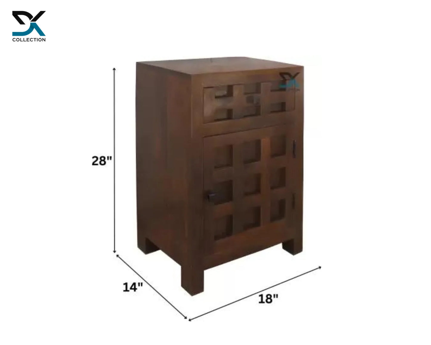 Solid Wood Bedside Table (Finish Color - Brown)