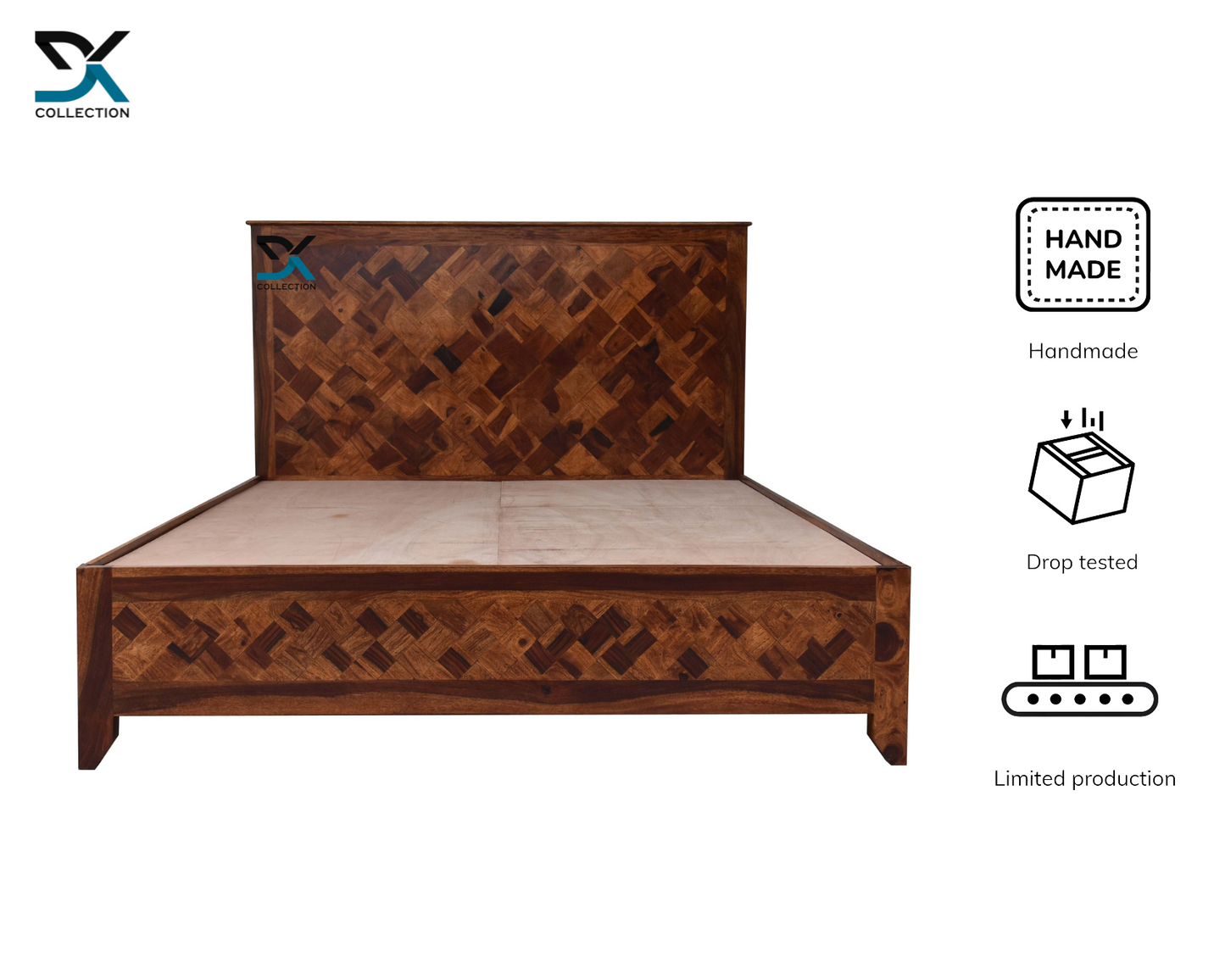 Solano Solid Sheesham Wood Queen Size Bed