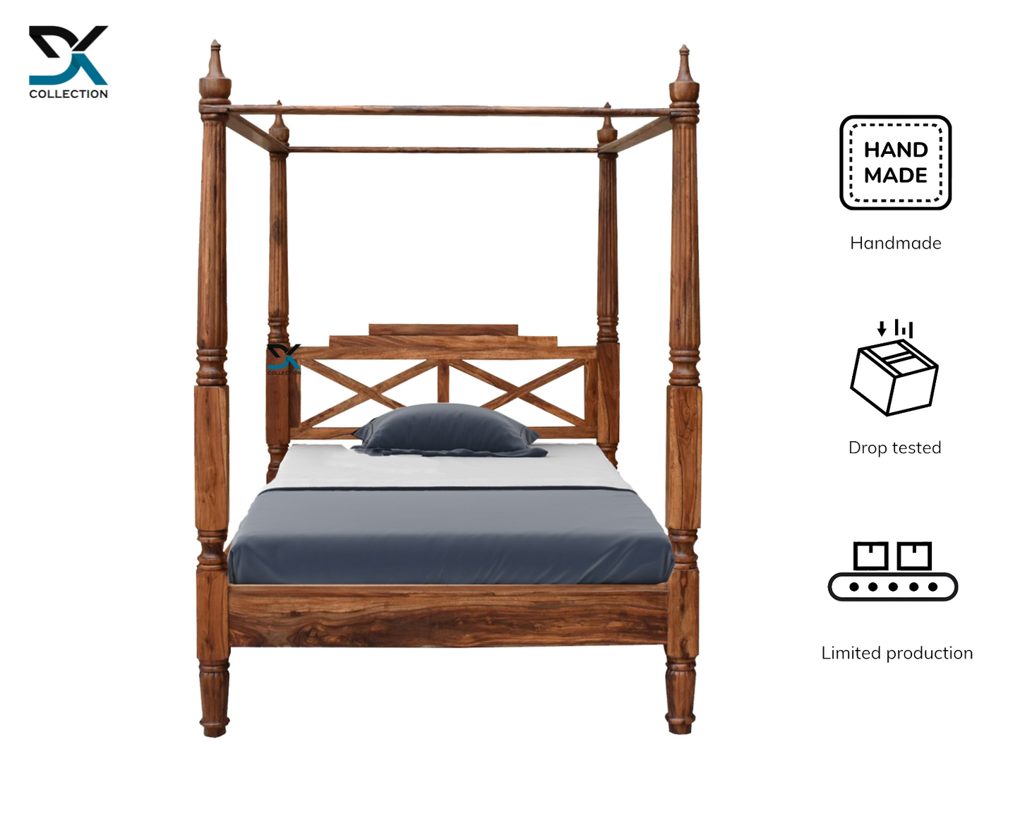 Monarch Solid Sheesham Wood Queen Size Bed