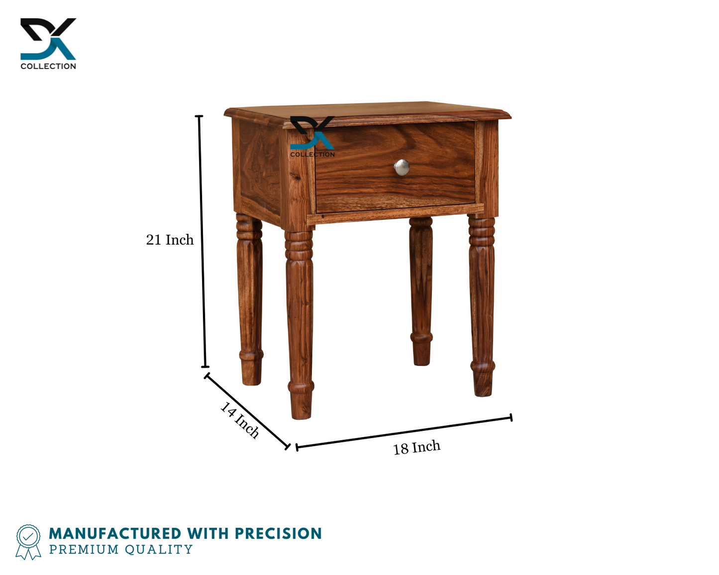 Monarch Solid Sheesham Wood Bed Side Table