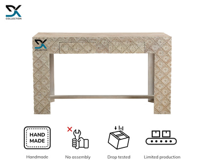 Montreal Solid Wood Flower Carving Console Table