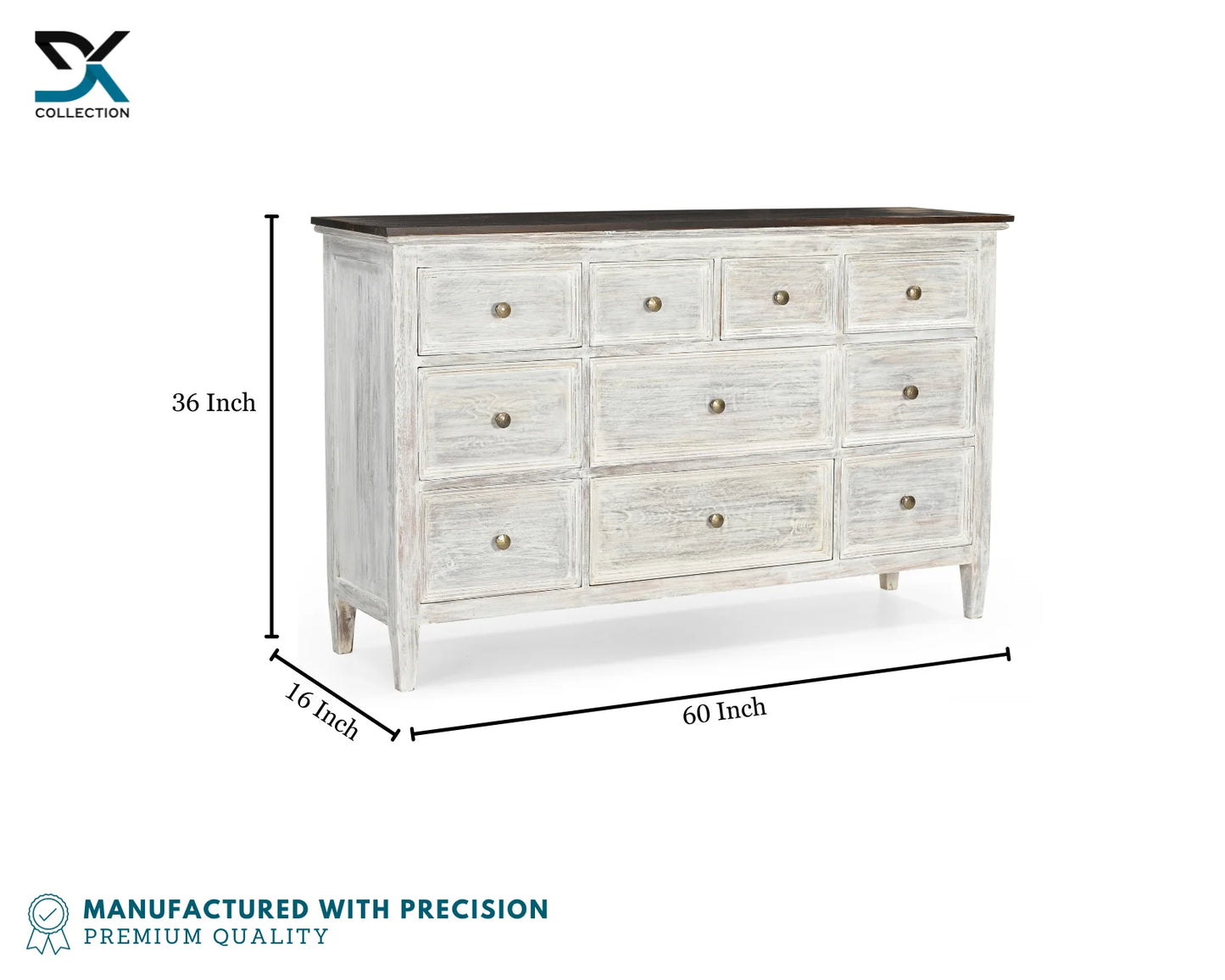 Sedona Teak wooden chest of drawers | 10 Drawers Cabinet