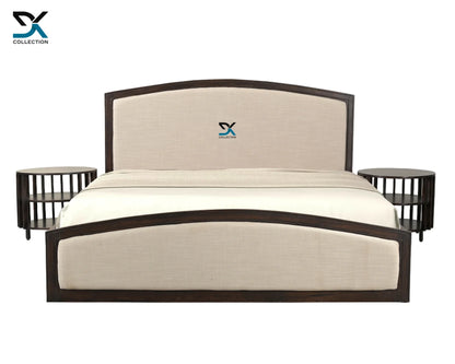 Scottsdale Teak Wood Upholstered Bed Without Storage