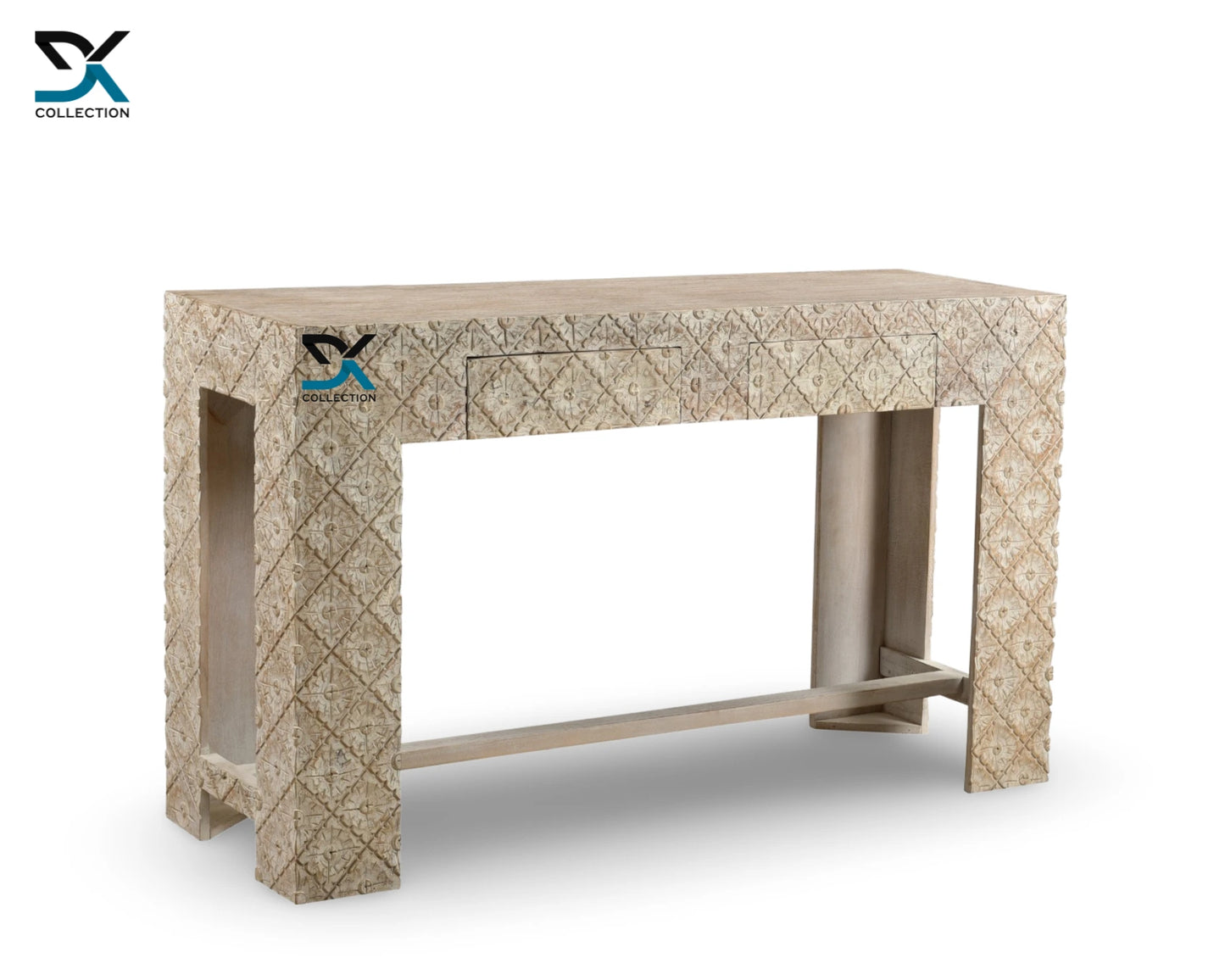 Montreal Solid Wood Flower Carving Console Table