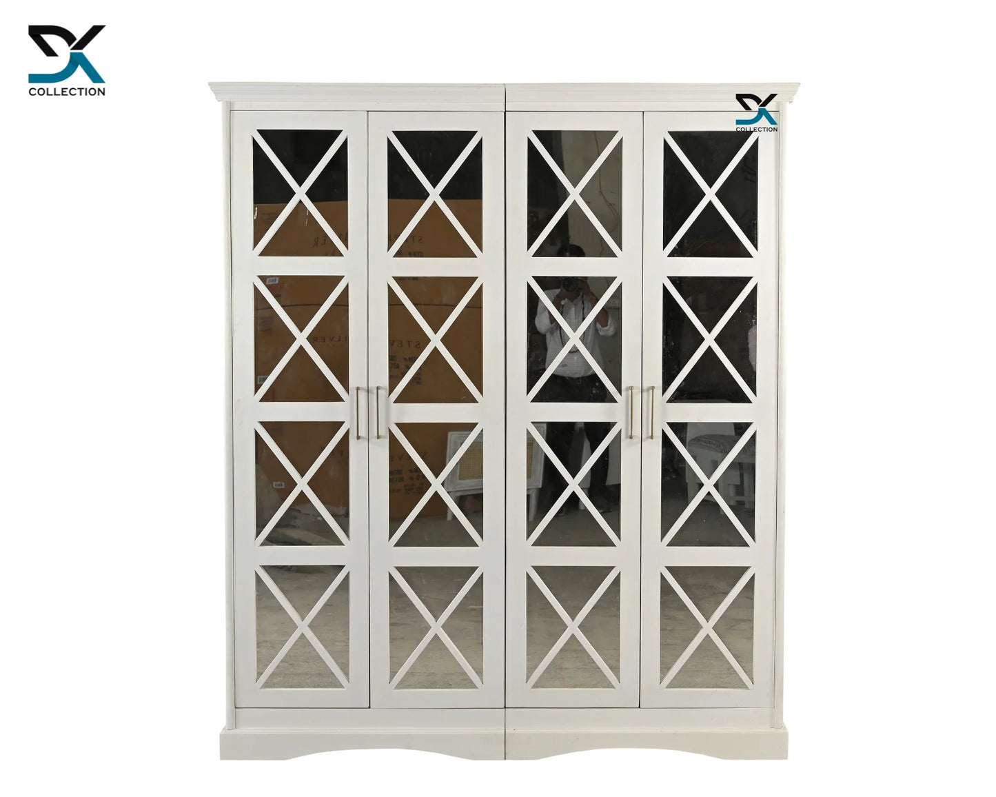 Zoey 4-Door Wardrobe | Plywood White Finished Wardrobe