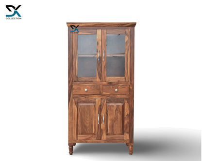 Monarch Solid Sheesham Wood Tall Kitchen/Crockery Cabinet