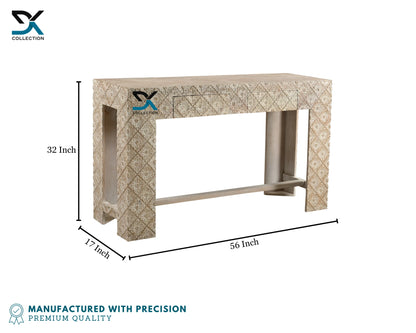 Montreal Solid Wood Flower Carving Console Table