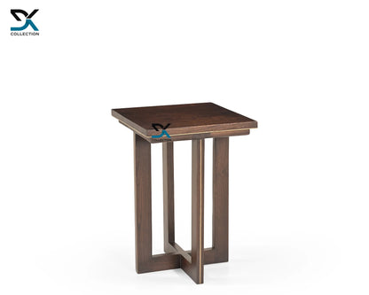 Scottsdale Teak Wood Side/End Table | Brass Inlay Table