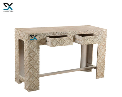 Montreal Solid Wood Flower Carving Console Table