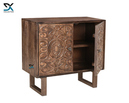 Solid Carved Mango Wood Cabinet