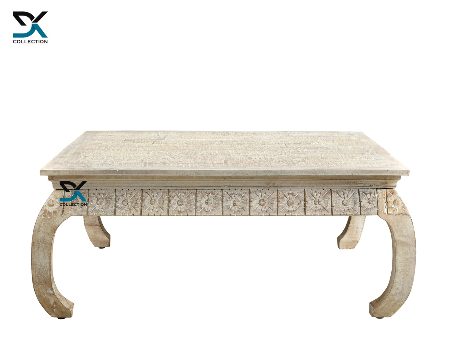 Montreal Solid Wood Flower Carving Coffee Table