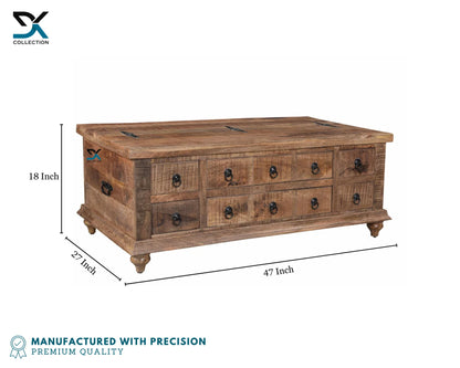 Heroic Solid Wood Coffee Table Cum Trunk