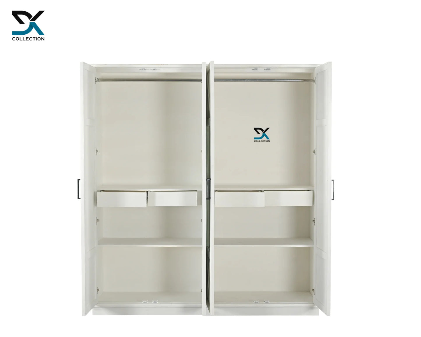 Wellington White Wardrobe with Mirror | Almirah