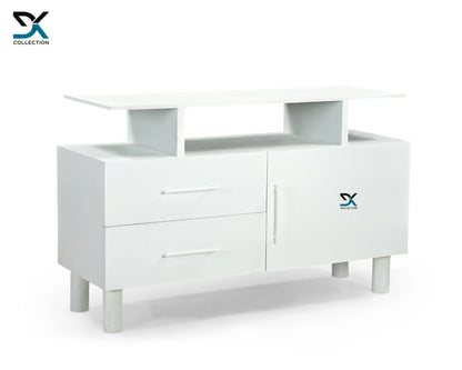 Wellington White TV Unit Cabinet | Entertainment Unit | 1-Door & 2-Drawers Cabinet | Basin Counter