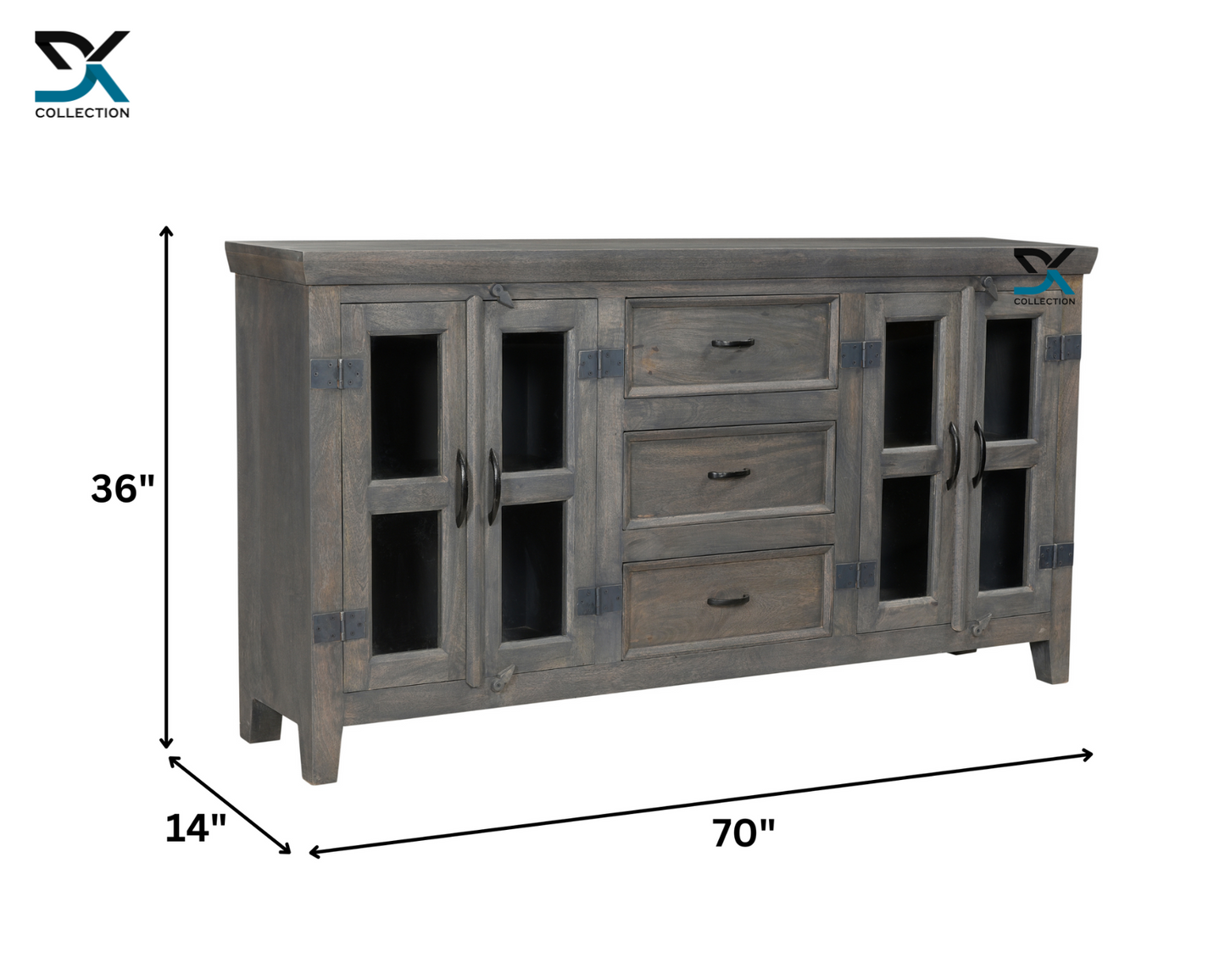 KITCHONA Solid Wood Crockery Cabinet | Kitchen Cabinet | Storage Cabinet for Living Room Dining & Kitchen