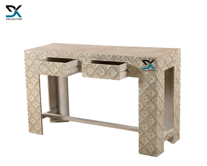 Montreal Solid Wood Flower Carving Console Table