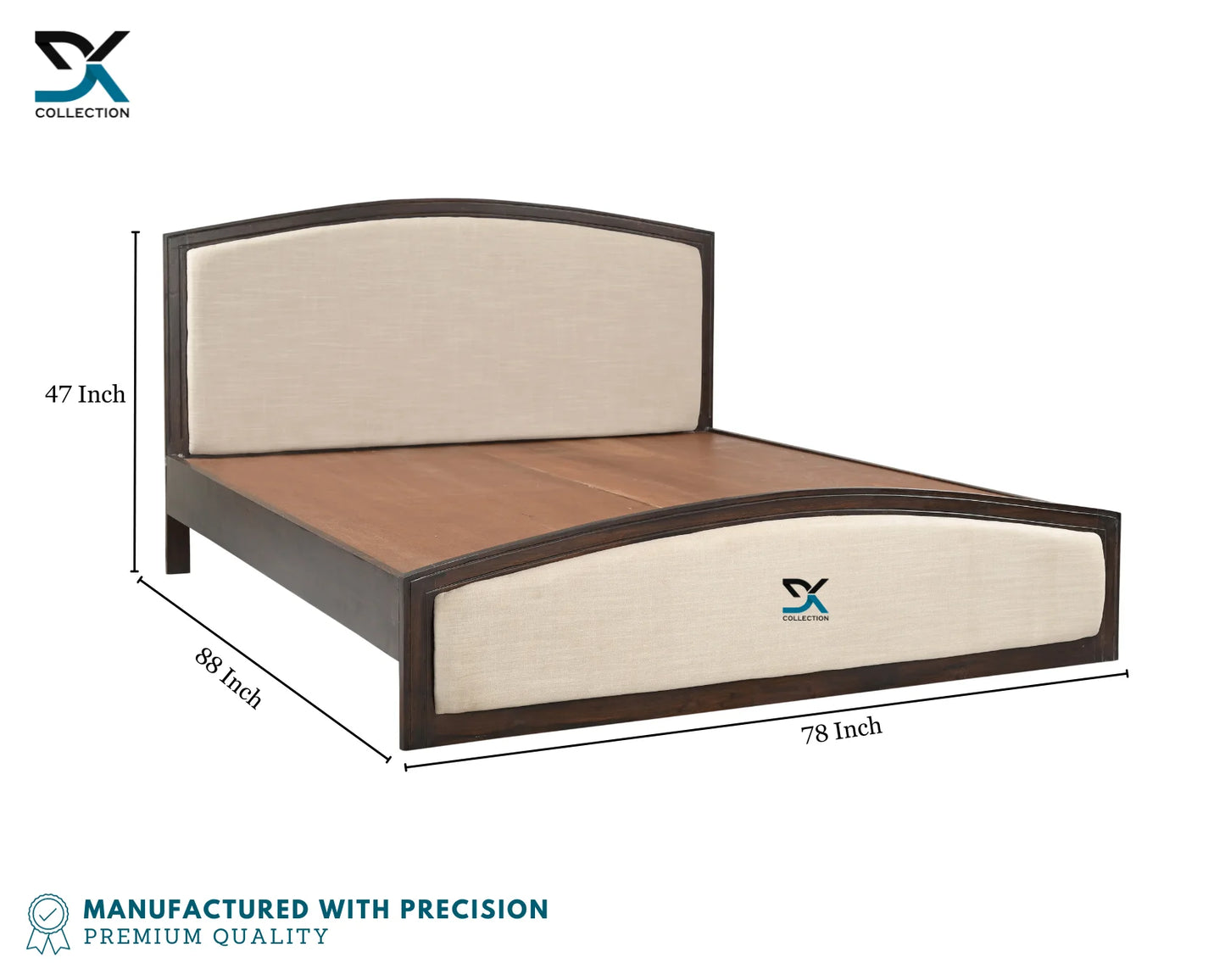 Scottsdale Teak Wood Upholstered Bed Without Storage