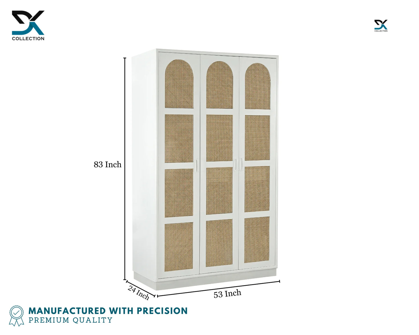 Wellington 3-Door Wardrobe | Almirah