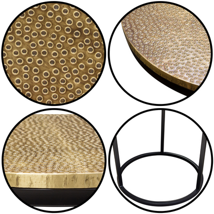 Brasso Set of 3 Nesting Table | Hammered Handmade Brass Sheet Top